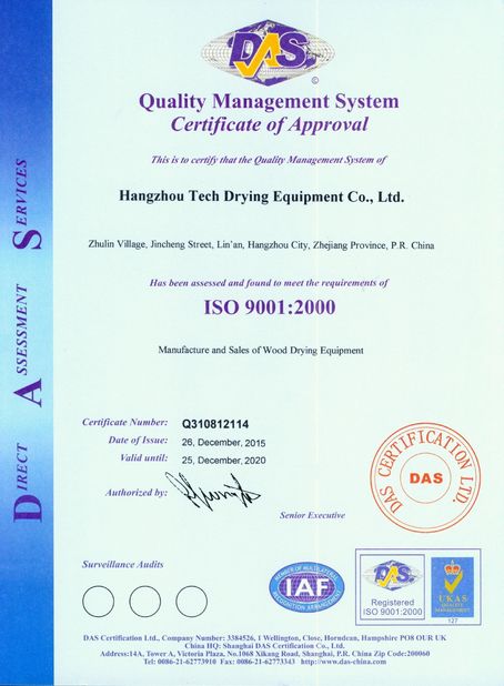 China Hangzhou Tech Drying Equipment Co., Ltd. Zertifizierungen